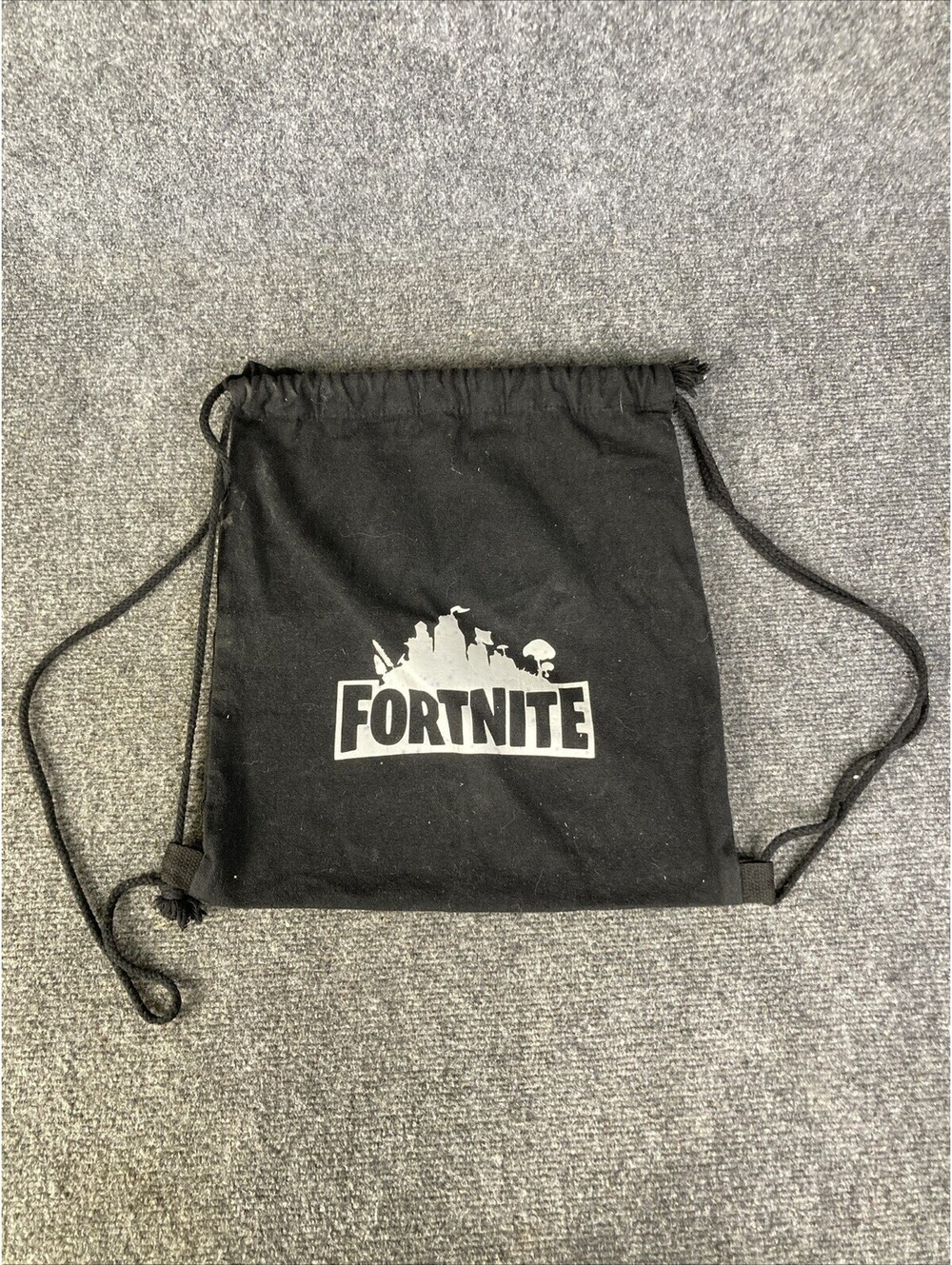 Fortnite Black  14" x 13 1/2" Drawstring Bag Cinch Sack